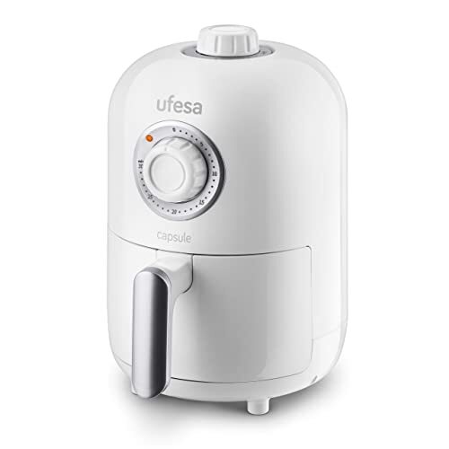 UFESA AF1000 Capsule heteluchtfriteuse, 1 liter, 1000 W, timer, 200 °C temperatuur, anti-aanbakemmer en -vak, Cold-Touch-behuizing/handgreep