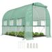 Jardin serre 3x2x2m acier avec bâche PE, portes à fermeture éclair et fenêtres grillagées, vert