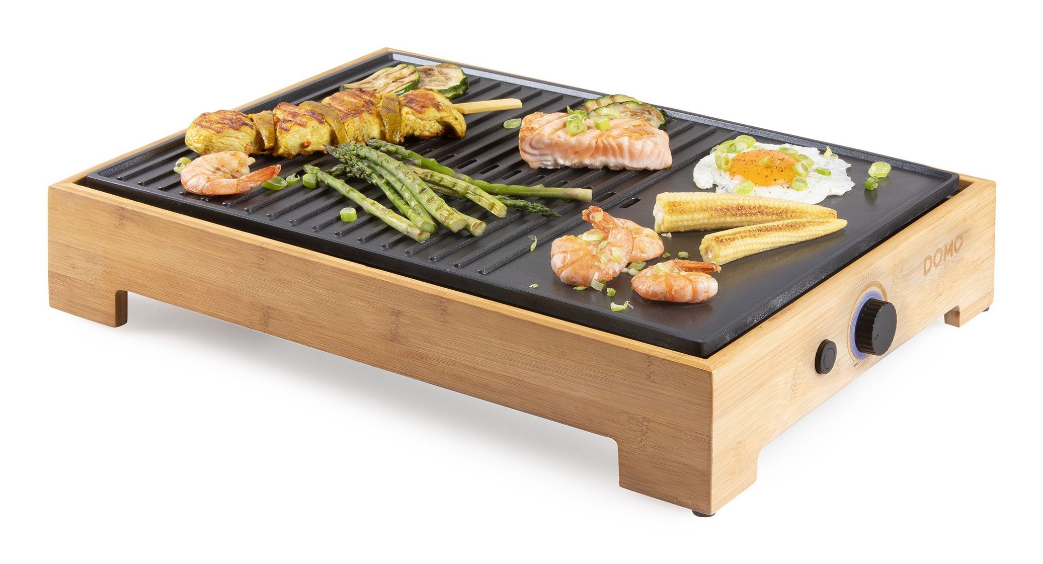 DOMO DO9271G Plancha Grill - Bamboo Style - 8 pers. - PFAS vrij