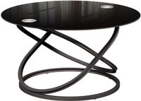 Vicco Calgary Salontafel – 79.5 x 46.5 cm met glazen oppervlak Zwart hoogglans