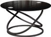 Vicco Calgary Salontafel – 79.5 x 46.5 cm met glazen oppervlak Zwart hoogglans