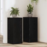 vidaXL Plantenstandaard, 2 stuks, Zwart eiken, 30 x 30 x 70 cm