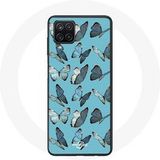 Maniacase Hoesje voor Samsung Galaxy A22 4G Vlinders Blauwe Achtergrond