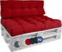 Beautissu Set de coussins pour palette 1x coussin d'assise 120x80 cm & 1x coussin de dossier 120x40 cm Rouge