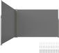 Parasol latéral extensible, 79'' x 236'', protection latérale d'intimité extérieure, polyester 180g, imperméable, auvent de terrasse rétractable, protection UV 30+, brise-vue pour terrasse, jardin, balcon, gris