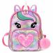 Aventara Sac à dos Licorne Fille - Sac à dos Fille - Arc-en-ciel - Paillettes - Sac d'école - Paillettes - 33cmx25cm