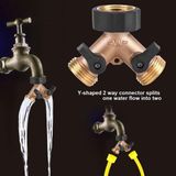 Bol Adaptateur de robinet de jardin durable, adaptateur de robinet à 2 voies, robinet d'eau en laiton avec vanne marche/arrêt indépendante pour jardin