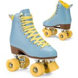 ATTABO Cascada Rolschaatsen, maat 36, leer, bovenmateriaal, ventilatie, ABEC-7, aluminium glijders, 82A, teenbescherming, veilig remmen, perfecte pasvorm, kleur blauw