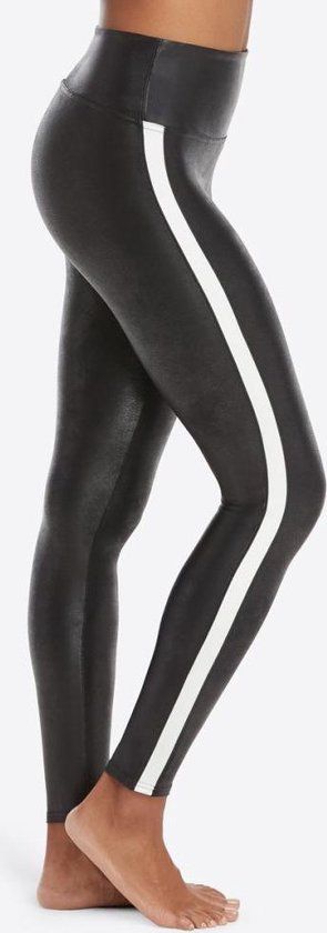 Spanx Dames Faux Leather Side Stripe Legging Zwart - L