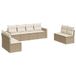 vidaXL 8-delige Loungeset met kussens, polyrattan, beige