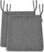Unyqoos Set de 2 coussins de siège, 1 x mousse à mémoire de forme, 1 x lin, 42 cm, gris