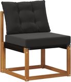 vidaXL - Canapé d'extérieur central - Bois d'acacia massif et tissu Textilene