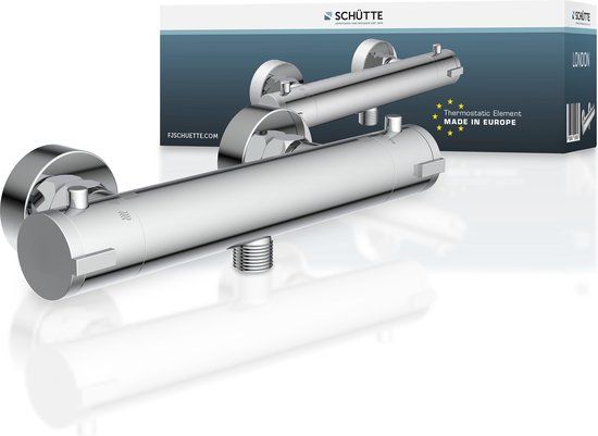 SCHÜTTE London Thermostatische Douchekraan - Chroom - 15 cm Hartafstand