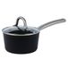 axentia 135657 steelpan, Ø ca. 16 cm, gesmeed, met glazen deksel, zwart