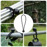Cordes élastiques avec boules 24 pièces Noir 4 mm x 22 cm