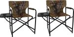 Eurocatch - Set de 2 chaises de camping pliantes avec table latérale pliable - Camouflage - Chaise de directeur - Chaise de pêche - Confortable