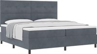 vidaXL - Boxspring bed met hoofdeinde - Donkergrijs - 200 x 200 cm - Fluweel