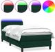 vidaXL Boxspringbed met matras en LED-verlichting, donkergroen, 80x220 cm, fluweel