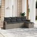Maison Exclusive - Ensemble de meubles de jardin 5 pièces avec canapé et coussins, gris, en polyrotin