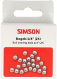 Simson Kogels 1/4" Roestvrij staal Zilver 24 stuks