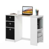 Furinno Computer, Schrijven, Studeerbureau, Engineered Wood, Wit/Zwart, 100,1 (B) x 74,4 (H) x 39,9 (D) cm