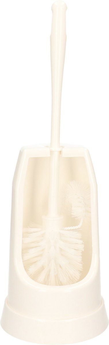 Brumag WC-borstel/toiletborstel - randreiniger en houder - wit - kunststof - 37 cm