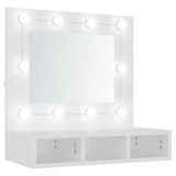 VidaXL Spiegelkast met LED-verlichting 60x31,5x62 cm Wit