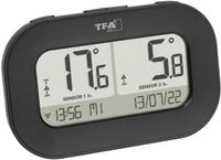 TFA Dostmann DOUBLE-CHECK 30.3073.01 Draadloze thermometer digitaal Zwart