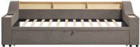 Vente-unique Bedframe stof taupe 2 x 80 x 200 cm