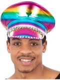 Smiffys Metallic Studded Rainbow Captains Hat