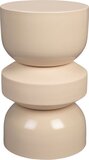 Dutchbone Apollo Kruk/ Bijzettafel Beige - Klassiek - Metaal - Rond - 48 cm