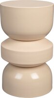 Dutchbone Apollo Kruk/ Bijzettafel Beige - Klassiek - Metaal - Rond - 48 cm
