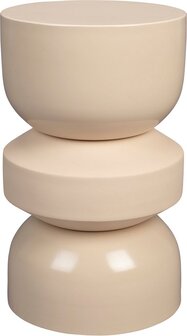 Dutchbone Apollo Kruk/ Bijzettafel Beige - Klassiek - Metaal - Rond - 48 cm