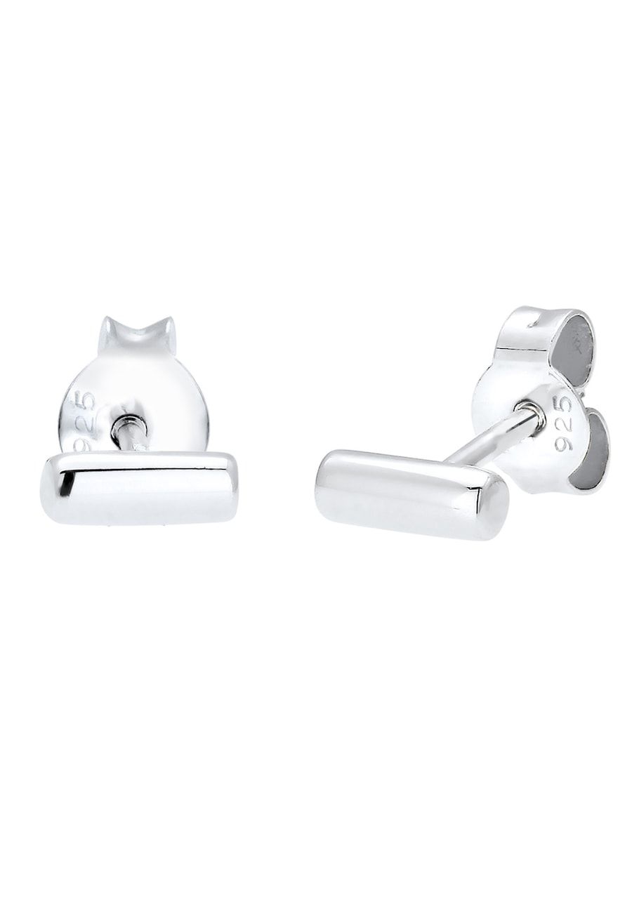 Elli Elli Oorbellen Dames Basic Rod Geo Oorknopjes - Verguld Zilver