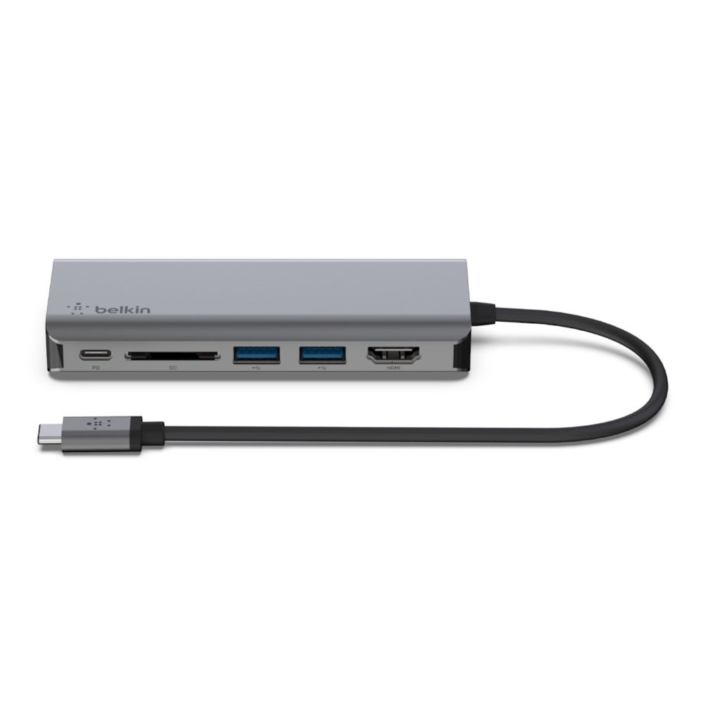 Belkin 6-in-1 USB-C Hub - HDMI, Ethernet, USB-A & USB-C - SD Card Reader