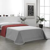 Martina Home Sprei, omkeerbaar, 100% polyester, grijs, rood, bed 105 cm