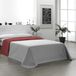 Martina Home Sprei, omkeerbaar, 100% polyester, grijs, rood, bed 105 cm