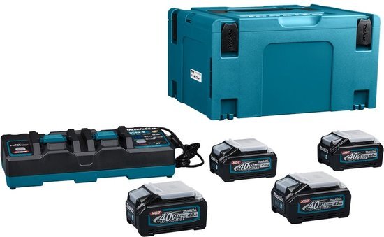 Makita Accu Starterset XGT DC40RB 4xBL4040 in Mbox - 191U28-6