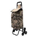 5five Simply Smart Boodschappentrolley bladeren - jute - 40 x 35 x 92 cm - 33 liter