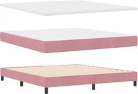 vidaXL Boxspring Bed met Hoofdeinde Roze 180 x 200 cm Fluweel