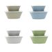 Ecoplast Dorica 1 paar slakommen van kunststof met deksel, taupe/ijs/groen/lichtblauw
