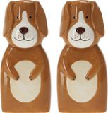 Excellent Houseware Waterverdamper radiator - 2x - hond - kunststeen - kinderkamer - 18 cm - luchtbevochtiger