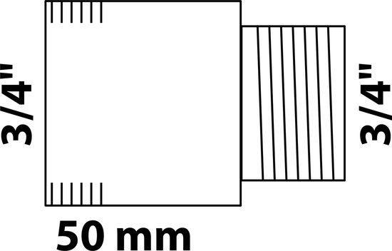 KIRCHHOFF MS kraan verlengstuk, chroom, 3/4" x 50 mm