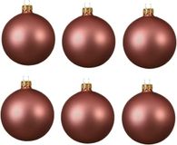 Decoris Kaemingk B.V. 6x Oud roze glazen kerstballen 6 cm - Mat