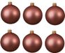 Decoris Kaemingk B.V. 6x Oud roze glazen kerstballen 6 cm - Mat