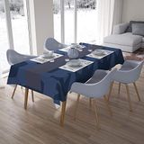 Bonamaison Tafelkleed, Anti-Mold, Sneldrogend, Waterdicht, 100% Polyester Tafellaken, Blauw, 140 x 200 Cm
