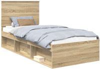 vidaXL Bedframe Sonoma Eiken 90 x 190 cm Massief Grenenhout