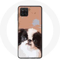 Maniacase Samsung Galaxy A42 5G Hoesje Japanse Spaniël Zwart Wit