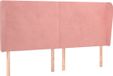 vidaXL Hoofdbord velours rose 203x23x118/128 cm