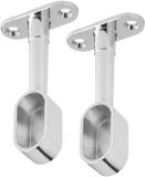 SOTECH 1 paire (2 pièces) support de tringle de penderie embout pour tringle de vêtements ovale (30 x 15 mm) chrome poli réglable en hauteur 84 - 112 mm